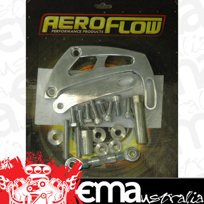 Aeroflow AF64-4011 Billet Power Steer Bracket S/Bhigh Mount Suit S/B Chev