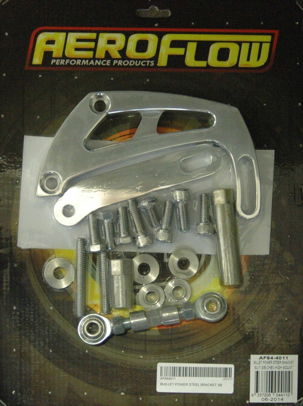 Aeroflow AF64-4011 Billet Power Steer Bracket S/Bhigh Mount Suit S/B Chev