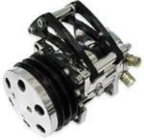 Aeroflow AF64-4012BLK Black Low Mount A/C Brack S/B Passenger Side Low Suit S/B