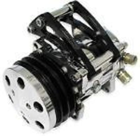 Aeroflow AF64-4012BLK Black Low Mount A/C Brack S/B Passenger Side Low Suit S/B