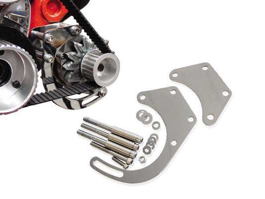 Aeroflow AF64-4015 Low Mount Alt Bracket Chrome S/B Chev with Short Water Pump