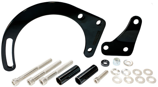 Aeroflow AF64-4015BLK Low Mount Alt Bracket Black S/B Chev with Short Water Pump