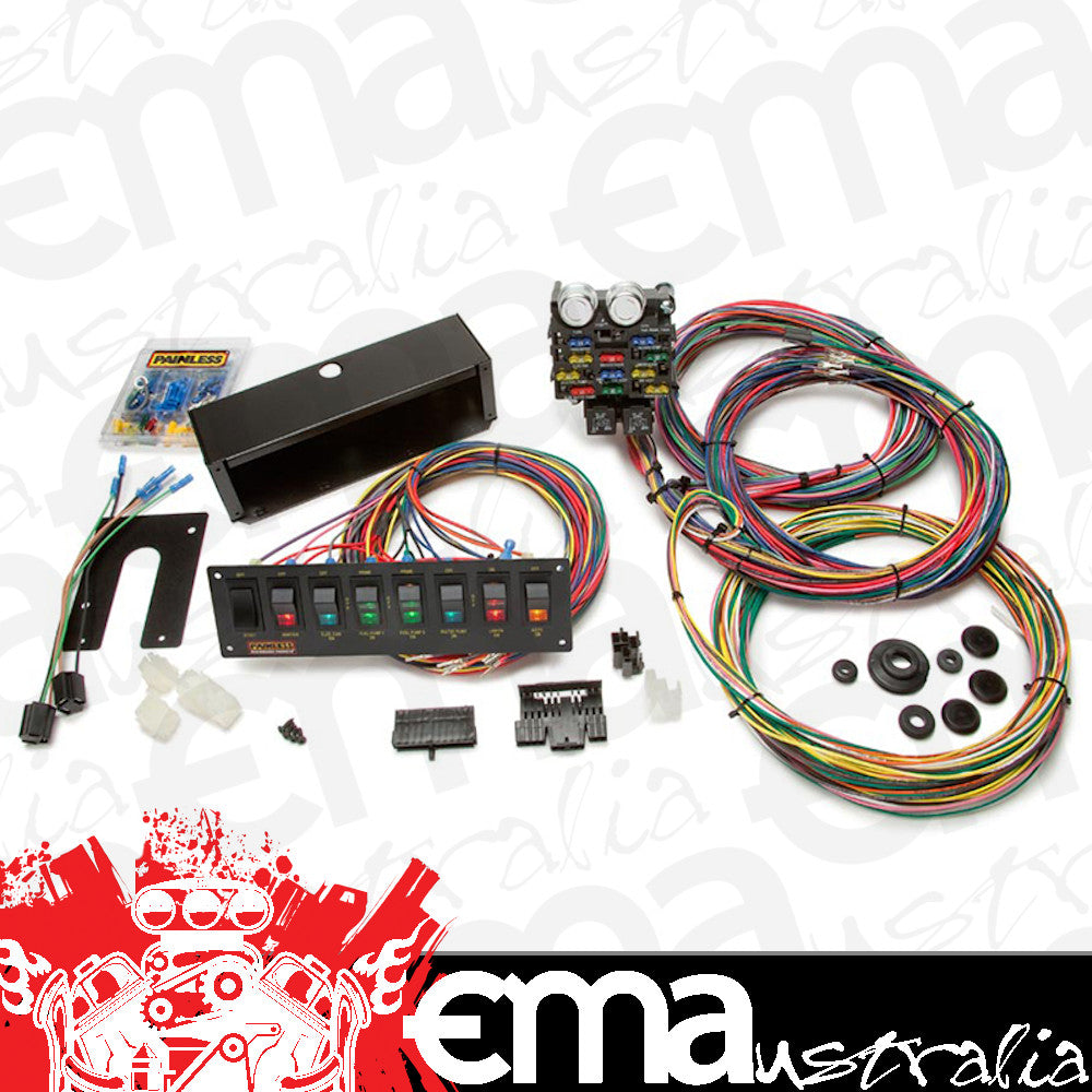 Painless Wiring PW50003 21 Circuit Universal Pro Street Panel & Harness Kit Gm Keyed Column