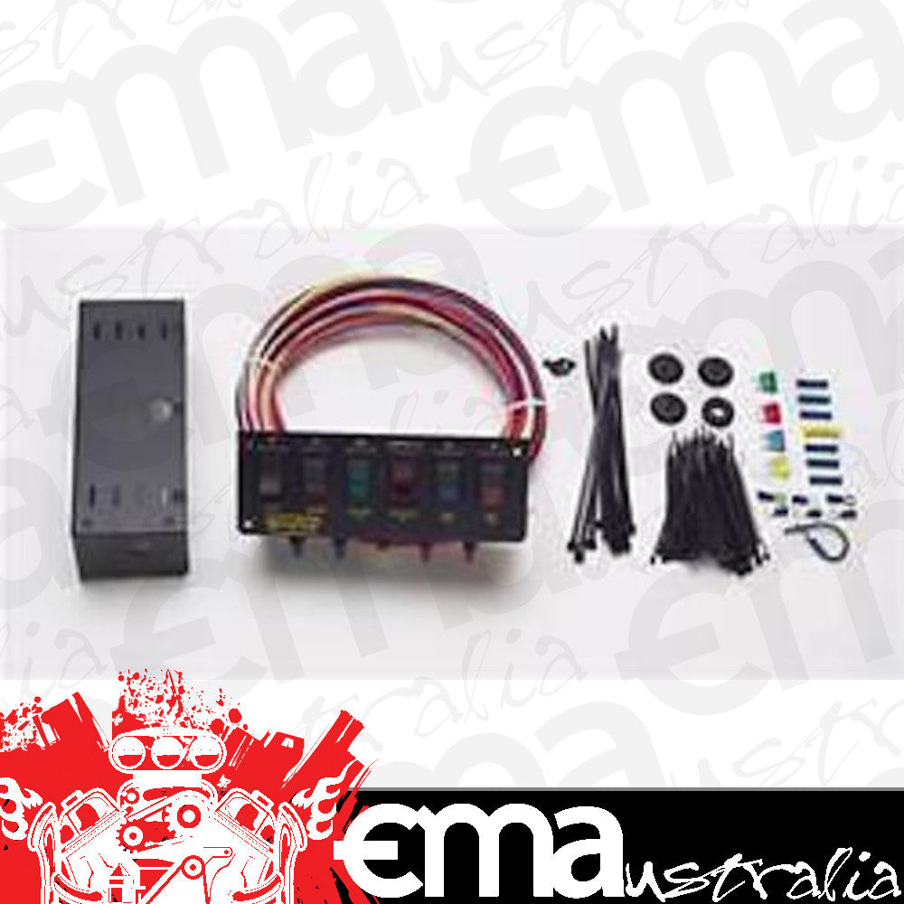 Painless Wiring PW50302 6 Rocker Switch Panel Fused Lighted 8.75X3"
