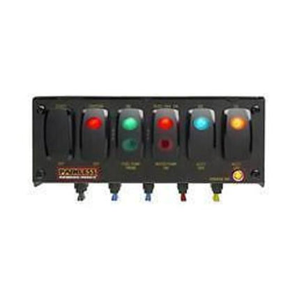 Painless Performance Wiring PW50321 Wiring 6 Contour Rocker Switch Panel Fused Lighted 8.75X3"