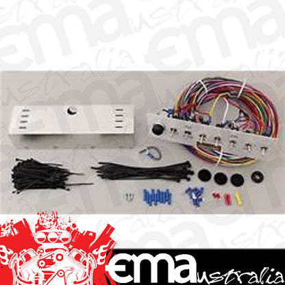 Painless Performance Wiring PW50410 Wiring 8 Rocker Switch Panel Fused Lighted 10.75X3.125"