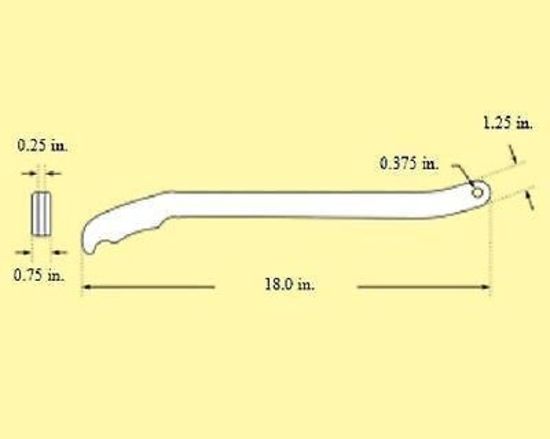Pro Werks PWC42-514 18" Control / Brake Lever w/ Red Grip 1/4" Thick