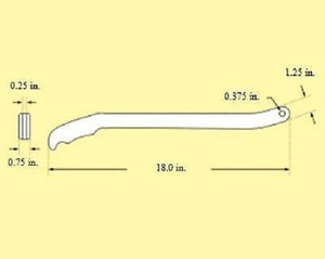 Pro Werks PWC42-514 18" Control / Brake Lever w/ Red Grip 1/4" Thick
