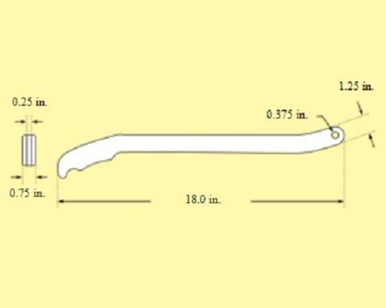 Pro Werks PWC42-514 18" Control / Brake Lever w/ Red Grip 1/4" Thick