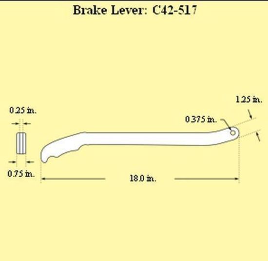 Pro Werks PWC42-517 Pro-Werks 18 In. Control / Brake Lever w/ Black Grip 1/4" Thick