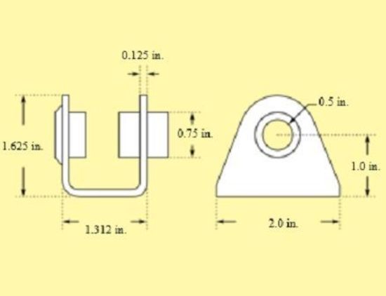 Pro Werks PWC73-157 Mild Steel Shock Bracket & Bushings 1-1/4" Flat Mount 1/2"