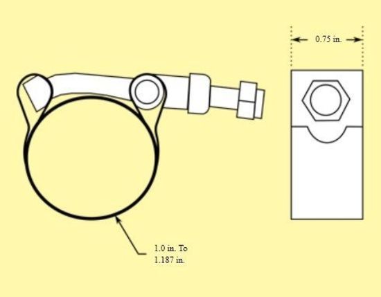 Pro Werks PWC73-303 1.125" S/Steel Band Clamp Range 1" To 1-3/16"