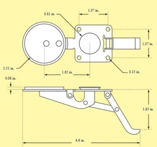 Pro Werks PWC73-484 Pro-Werks Positive Lock Hatch Latch Long Hook Large Button