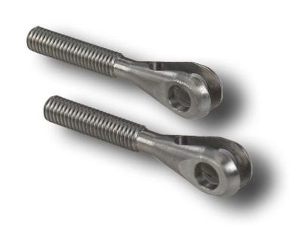 Pro Werks PWC73-493-2 S/S Threaded Slot Clevis 1/4"-28Rh Thread 3/16" Hole
