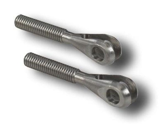 Pro Werks PWC73-493-2 S/S Threaded Slot Clevis 1/4"-28Rh Thread 3/16" Hole