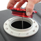 Pro-Werks PWC74-716 4-1/4 In. Red Fill Cap w/ Silver Aluminum 12 Hole Fuel Cell Bung