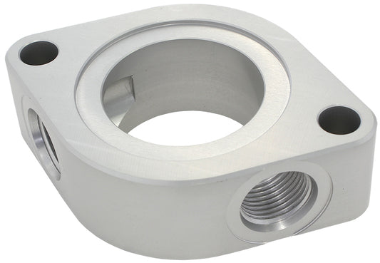 Chevy small block Gen I 262-400 C.I.D. & Chevy big block Mark IV 396-454C.I.D. V8 Chev Thermostat Water Neck Spacer with 2 x -8ORB AUx Port Aeroflow Performance Products AF64-4051