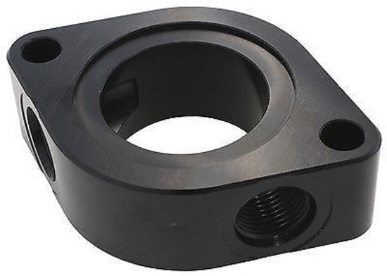 Aeroflow AF64-4051BLK Aeroflow Chev Water Neck Spacer with 2 x -8ORB AUx Port
