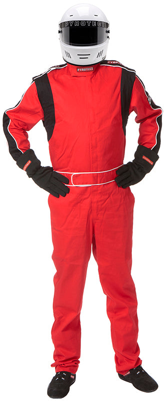 Pyrotect PY210202 Sportsman Deluxe One Piece Red Racing suit Medium SFI-5 Two Layer Nomex