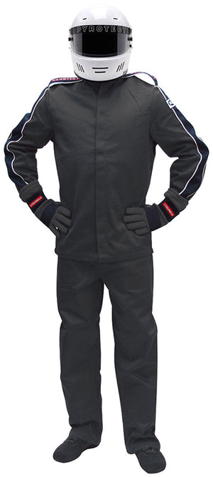 Pyrotect PY22J0401 Eliminator Black Racing Jacket Large SFI-5 Two Layer Nomex