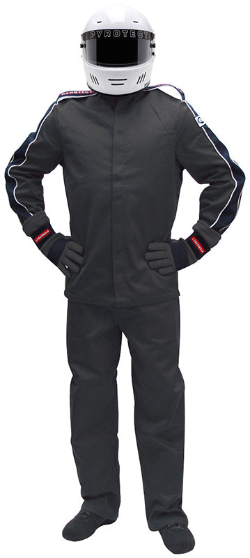 Pyrotect PY22J0401 Eliminator Black Racing Jacket Large SFI-5 Two Layer Nomex