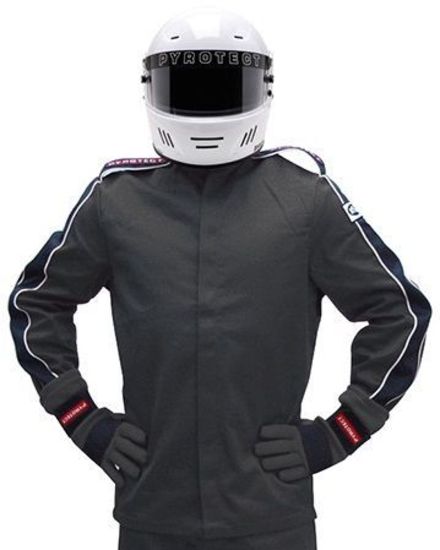 Pyrotect PY22J0501 Eliminator Black Racing Jacket x-Large SFI-5 Two Layer Nomex