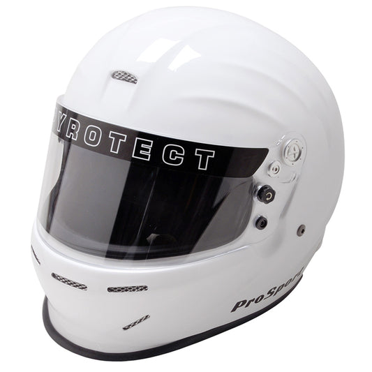 Pyrotect PY8062005 Prosport Full Face Duckbill Helmet Medium White w/ Clear SHEIld. Snell Sa2015 Rated