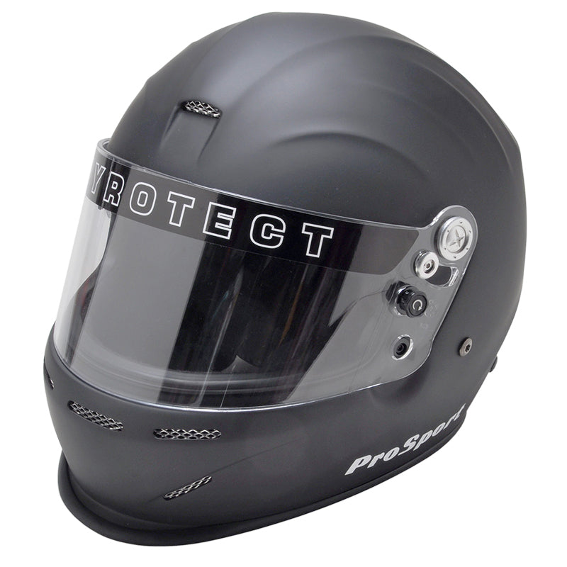 Pyrotect PY8084005 Prosport Full Face Duckbill Helmet Large Flat Black w/ Clear SHEIld. Snell Sa2015 Rated
