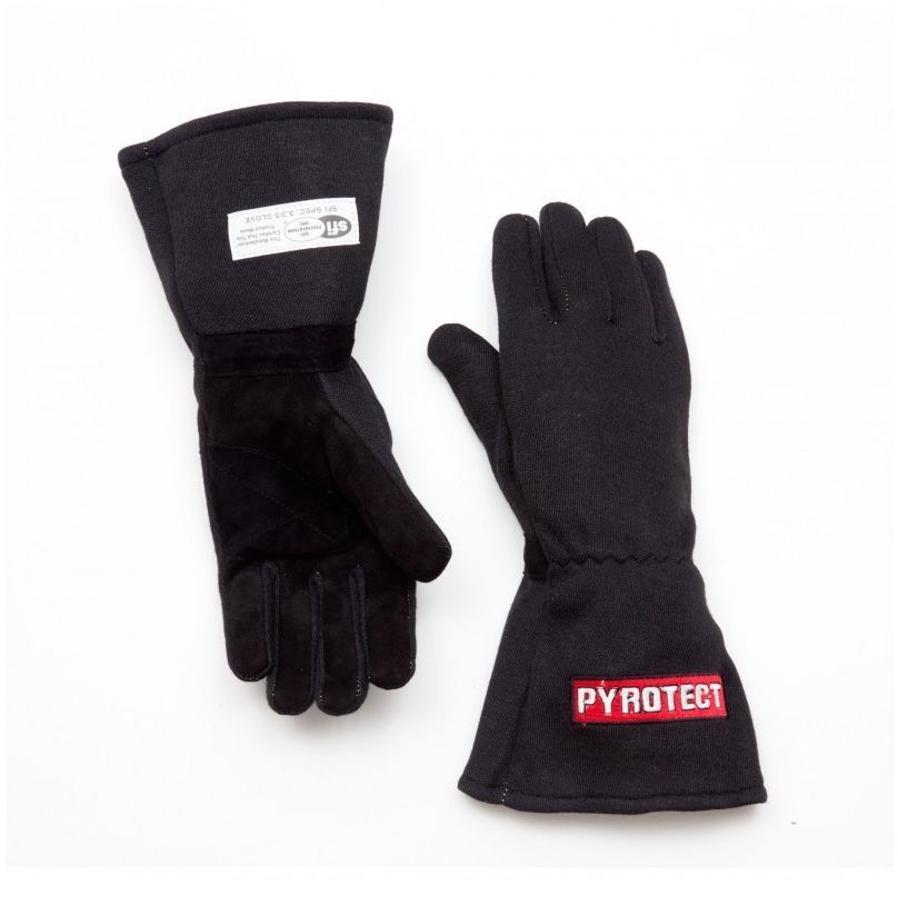 Pyrotect PYG2210000 Two Layer Black Nomex Racing GlOves Medium SFI 3.5/5