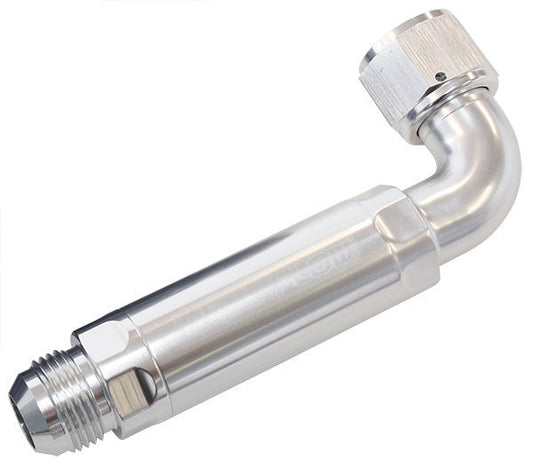 Aeroflow AF64-4100S -12AN 90 Deg to Inline Filter For Use with Dry Sump Pans