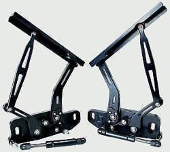 AEROFLOW BILLET BONNET HINGE KIT SUIT HQ-WB & LH-UC TORANA BLACK AF64-4102BLK