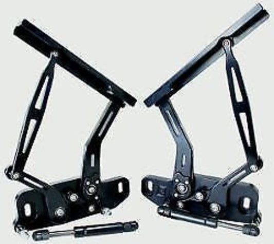 AEROFLOW BILLET BONNET HINGE KIT SUIT HQ-WB & LH-UC TORANA BLACK AF64-4102BLK