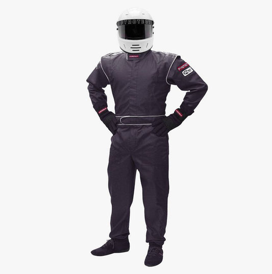 Pyrotect PYJSDx1201 Junior Dx1 Black 1-Piece Racing suit Medium 8-10 Sf-1 Single