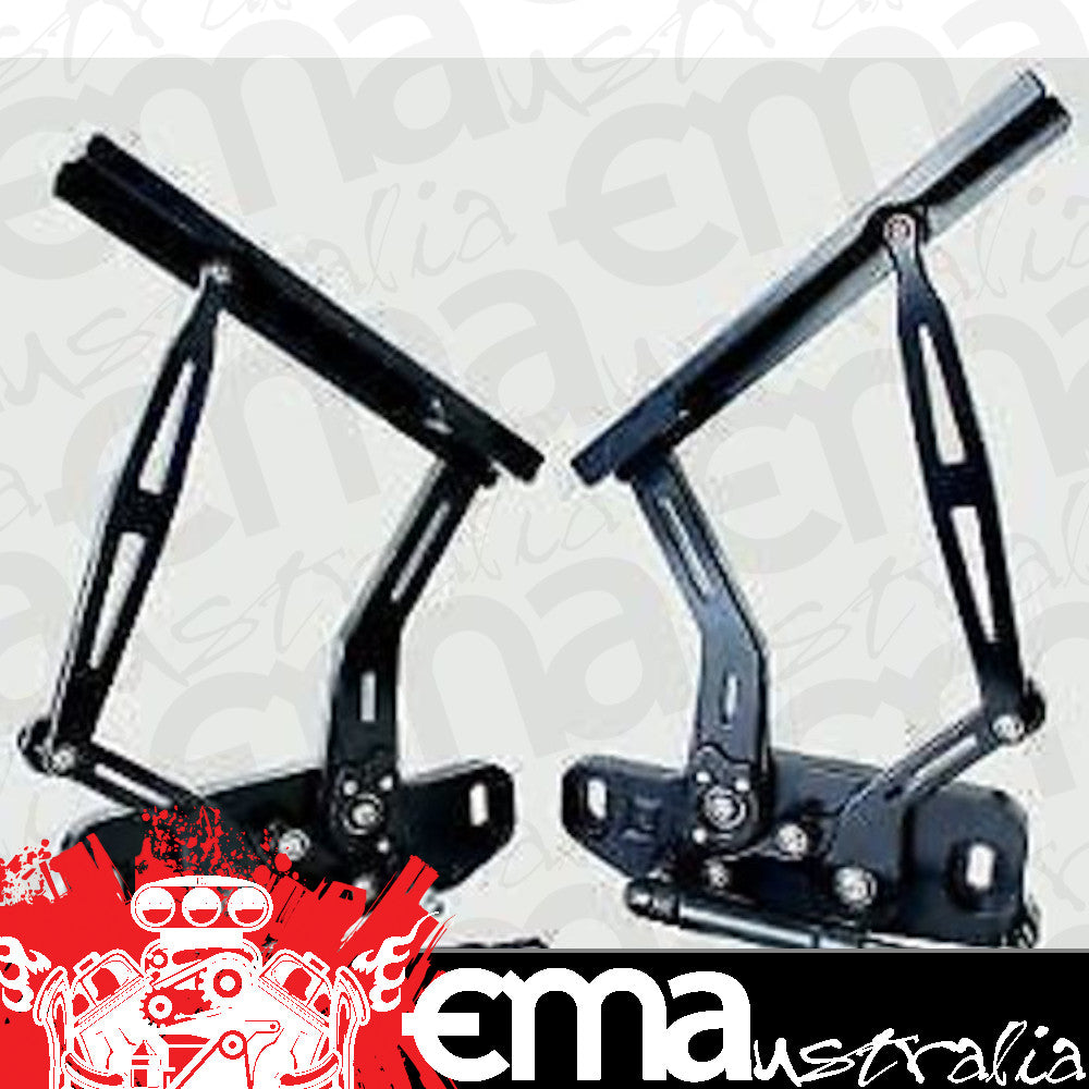 AEROFLOW BILLET BONNET HINGE KIT SUIT HQ-WB & LH-UC TORANA BLACK AF64-4102BLK