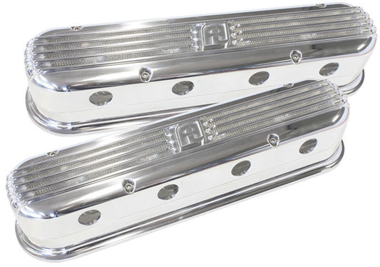 Chevy small block Gen III/IV LS engines Chev Billet Retro Polished Valve Covers LS2 LS3 Coil Aeroflow Performance Products AF64-4110