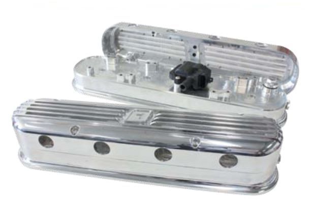 Aeroflow AF64-4110 LS Chev Billet Retro Polished Valve Covers LS2 & LS3 Coil