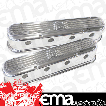 Chevy small block Gen III/IV LS engines Chev Billet Retro Polished Valve Covers LS2 LS3 Coil Aeroflow Performance Products AF64-4110