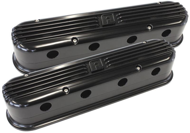 Aeroflow AF64-4110BLK LS Chev Billet Retro Black Valve Covers LS2 & LS3 Coil