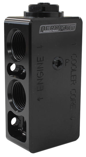 Aeroflow AF64-4111 Billet Oil Thermostat -10ORB x 4 1/8" Port . 71Degc Open
