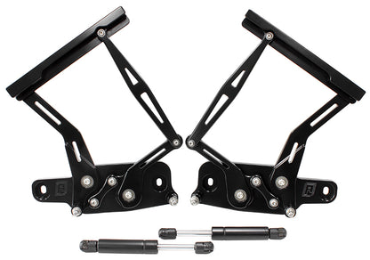 Aeroflow Performance Products AF64-4128BLK Billet Bonnet Hinge Kit Black Lc - Lj - Holden Torana
