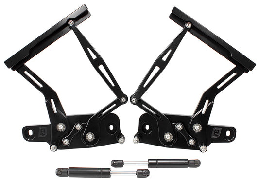 Aeroflow AF64-4128BLK Billet Bonnet Hinge Kit Black Lc - Lj - Holden Torana