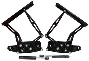 Aeroflow AF64-4129BLK Billet Bonnet Hinge Kit Black Holden Hk - Ht - Hg