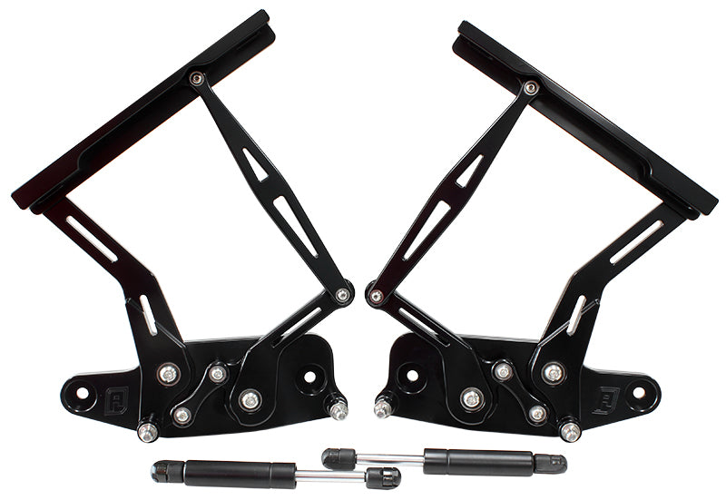 Aeroflow AF64-4129BLK Billet Bonnet Hinge Kit Black Holden Hk - Ht - Hg