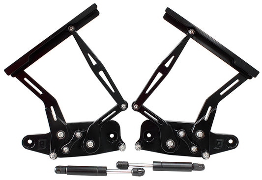Aeroflow AF64-4129BLK Billet Bonnet Hinge Kit Black Holden Hk - Ht - Hg