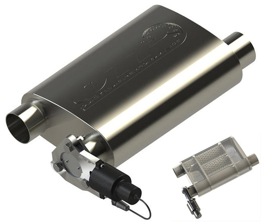 Quicktime Performance QTP13300C Screamer Twintronic Muffler 3" Offset Inlet/Outlet