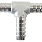 Aeroflow AF64-4203S Aluminium T Piece 6mm / 1/4" Silver Tee Piece