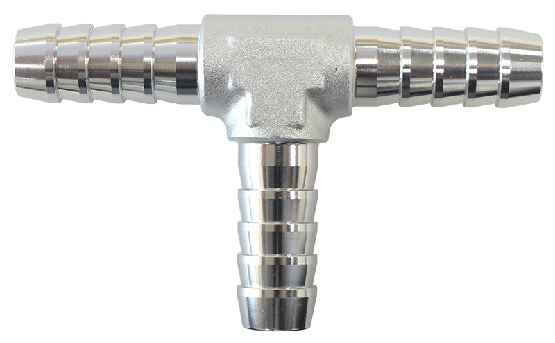 Aeroflow AF64-4203S Aluminium T Piece 6mm / 1/4" Silver Tee Piece