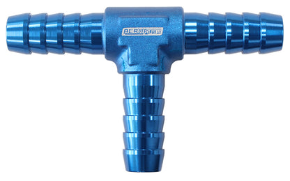 Aeroflow AF64-4204 Aluminium T Piece 8mm / 5/16" Blue Tee Piece