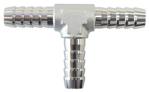 Aeroflow AF64-4205S Aluminium T Piece 10mm / 3/8" Silver Tee Piece