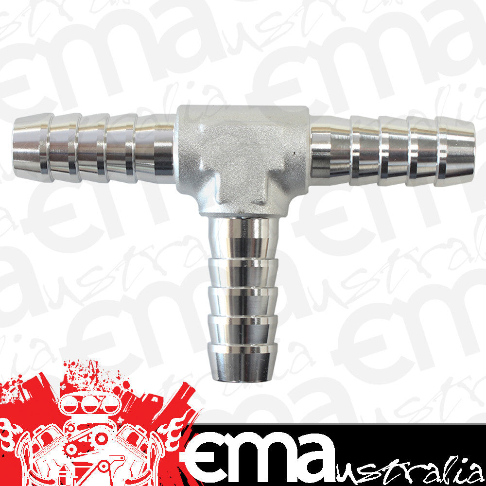 Aeroflow AF64-4205S Aluminium T Piece 10mm / 3/8" Silver Tee Piece